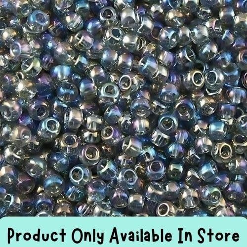 #11 Toho Seed Beads, Transparent Rainbow Black Diamond, 2x2mm, 19 Grams/0.67oz, in store only