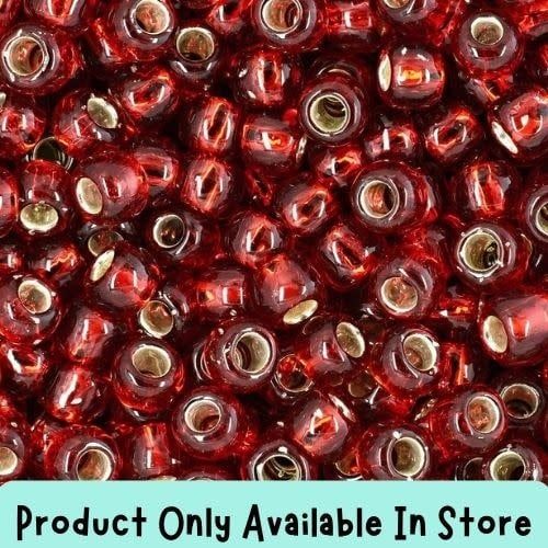 #6 Toho Seed Beads, Silver Lined Ruby, 4x4mm, 19 Grams/0.67oz, in store only