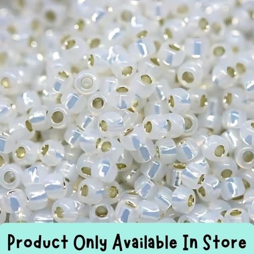 #11 Toho Seed Beads Silver Lined Milky White, 2x2mm, 19 Grams/0.67oz, in store only