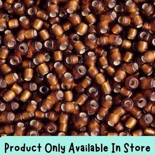 #11 Toho Seed Beads, Frosted Silver Lined Smoky Topaz, 2x2mm, 19 Grams/0.67oz, in store only