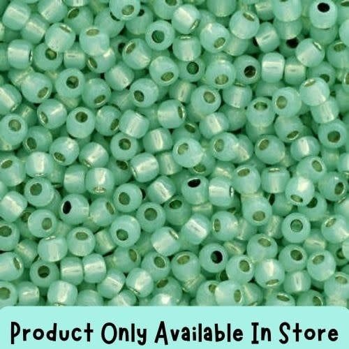 #11 Toho Seed Beads, Silver Lined Milky Peridot, Permanent Finish,2x2mm, 19 Grams/0.67oz, in store only