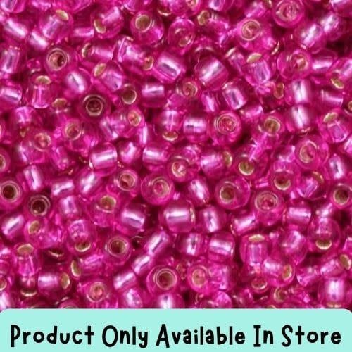 #11 Toho Seed Beads, Silver Lined Milky Hot Pink, Permanent Finish, 2x2mm, 19 Grams/0.67oz, in store only