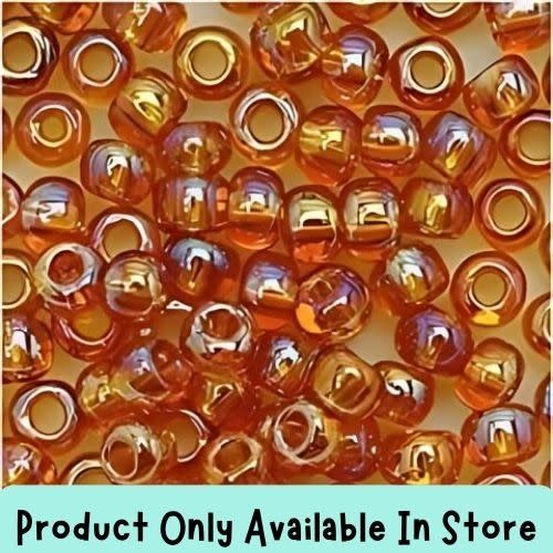 #6 Toho Seed Beads, Transparent Rainbow Topaz, 4x4mm, 19 Grams/0.67oz, in store only