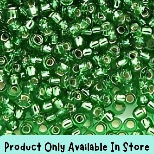 #11 Toho Seed Beads, Silver Lined Grass Green, 2x2mm, 19 Grams/0.67oz, in store only
