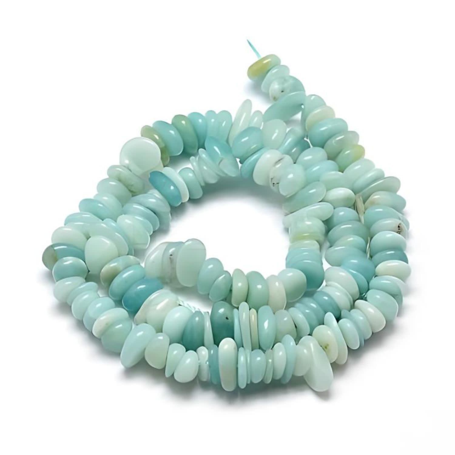 4-14x4-12mm Amazonite Chips, 15&#39;&#39; Strand, Natural, 1mm Hole, Gemstones, 1.19oz