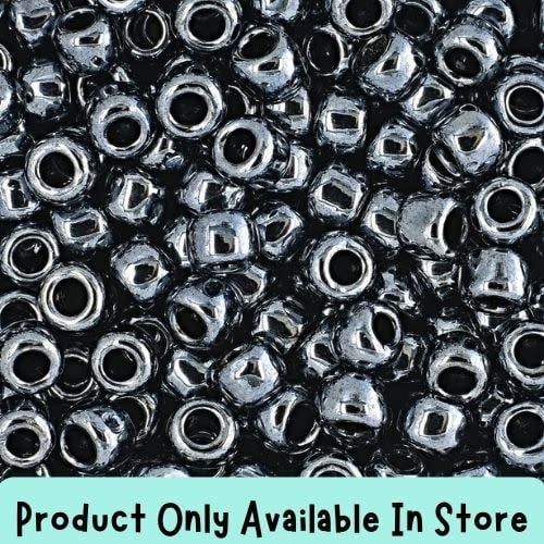 #6 Toho Seed Beads, Metallic Hematite, 4x4mm, 19 Grams/0.67oz, in store only