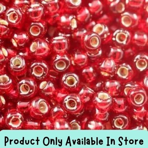 #11 Toho Seed Beads, Silver Lined Siam Ruby, 2x2mm, 19 Grams/0.67oz, in store only