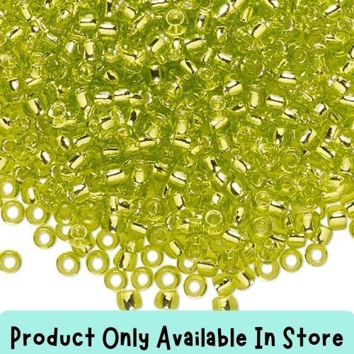 #11 Toho Seed Beads, Silver Lined Lime Green, 2x2mm, 19 Grams/0.67oz, in store only