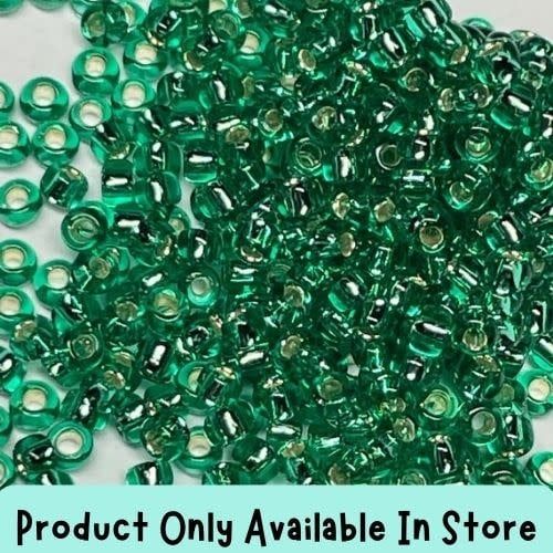 #11 Toho Seed Beads, Silver Lined Dark Peridot, 2x2mm, 19 Grams/0.67oz, in store only