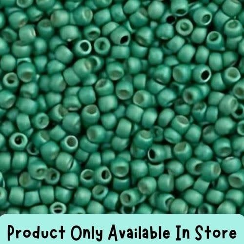 #11 Toho Seed Beads, Matte Galvanized Green Teal, Permanent Finish, 2x2mm, 19 Grams/0.67oz, in store only