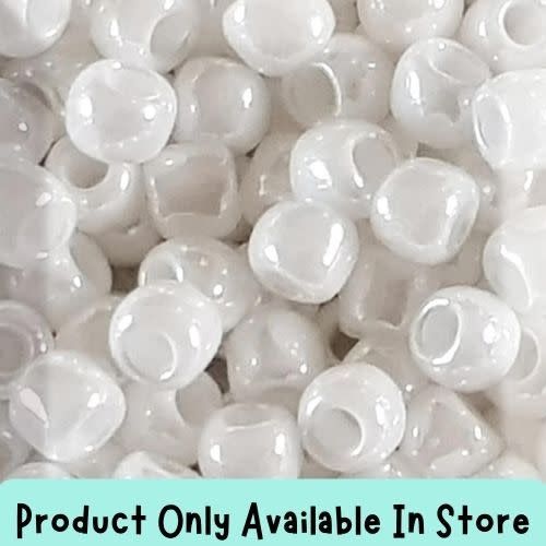 #6 Toho Seed Beads, Opaque Luster White, 4x4mm, 19 Grams/0.67oz, in store only