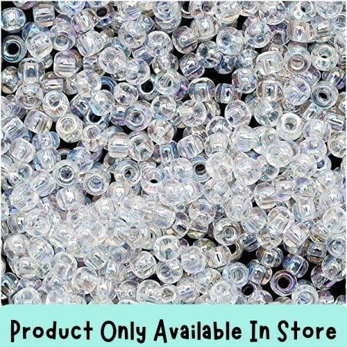 #11 Toho Seed Beads, Transparent Rainbow Crystal, 2x2mm, 19 Grams/0.67oz, in store only