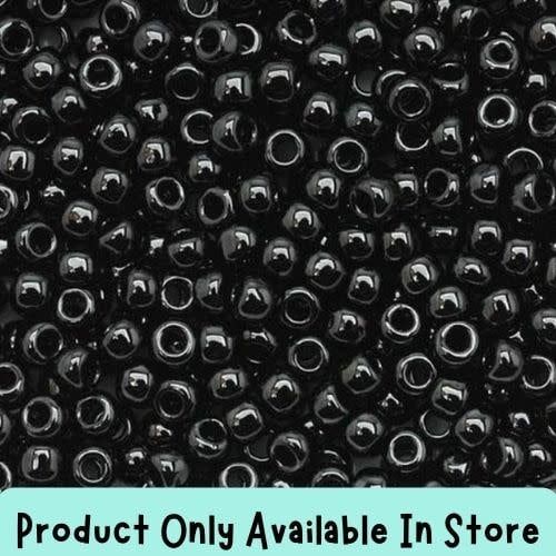 #11 Toho Seed Beads, Opaque Jet Black, 2x2mm, 19 Grams/0.67oz, in store only