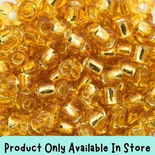 #6 Toho Seed Beads, Silver Lined Medium Topaz, 4x4mm, 19 Grams, in store only