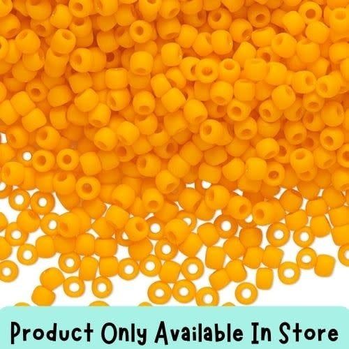 #11 Toho Seed Beads. Opaque Frosted Cantelope, 2x2mm, 19 Grams/0.67oz, in store only