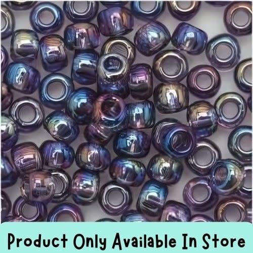 #6 Toho Seed Beads, Transparent Rainbow Sugar Plum, 4x4mm, 19 Grams/0.67oz, in store only
