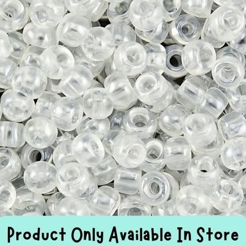#6 Toho Seed Beads, Transparent Crystal, 4x4mm, 19 Grams/0.67oz, in store only