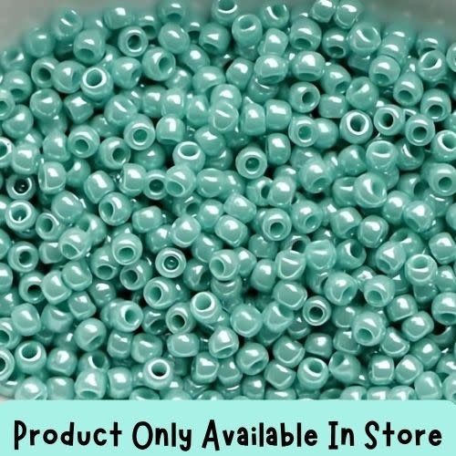 #11 Toho Seed Beads, Opaque Turquoise Luster, 2x2mm, 19 Grams/0.67oz, in store only