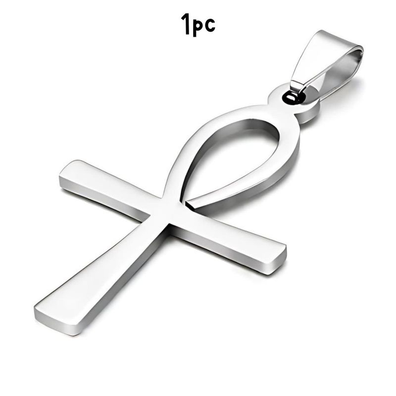 Stainless Steel Ankh Cross, 1Pc, 44x27x1mm, Bail 9x5mm, Charms/Pendants, 13gms/0.46oz