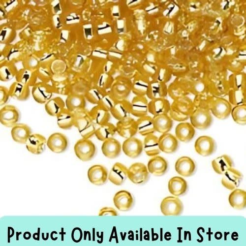 #11 Toho Seed Beads. Silver Lined Light Topaz, 2x2mm, 19 Grams/0.67oz, in store only