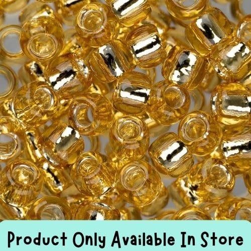 #6 Toho Seed Beads, Silver Lined Light Topaz, 4x4mm, 19 Grams/0.67oz, in store only
