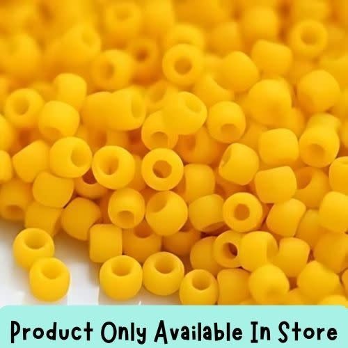 #11 Toho Seed Beads, Opaque Frosted Sunshine Yellow, 2x2mm, 19 Grams/0.67oz, in store only