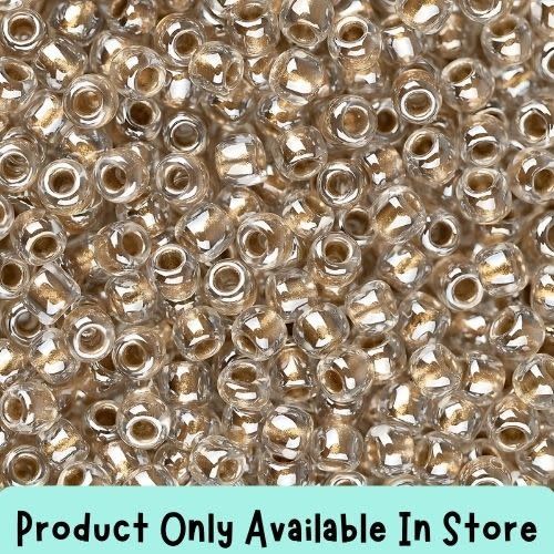 #11 Toho Seed Beads, Gold Lined Crystal, 2x2mm, 19 Grams/0.67oz, in store only