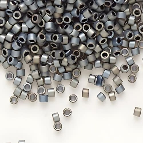 #11 Delica Seed Beads, Matte Silver Grey Ab/Rainbow, DB307-TB, Approx 1440 Beads, 1 two inch tube, 7.2 grams
