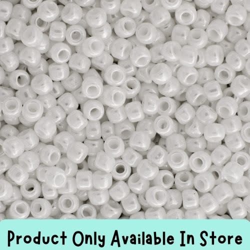 #11 Toho Seed Beads, Opaque Luster White, 2x2mm, 19 Grams/0.67oz, in store only
