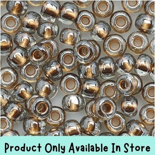 #8 Toho Seed Beads, Gold Lined Black Diamond, 3x3mm, 19 Grams/0.67oz, in store only