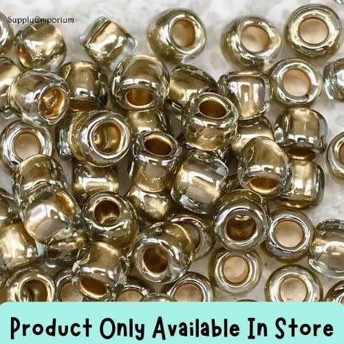 #6 Toho Seed Beads, Gold Lined Black Diamond, 4x4mm, 19 Grams/0.67oz, in store only