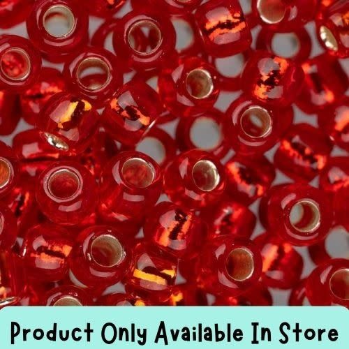#6 Toho Seed Beads, Silver Lined Siam Ruby, 4x4mm, 19 Grams/0.67oz, in store only