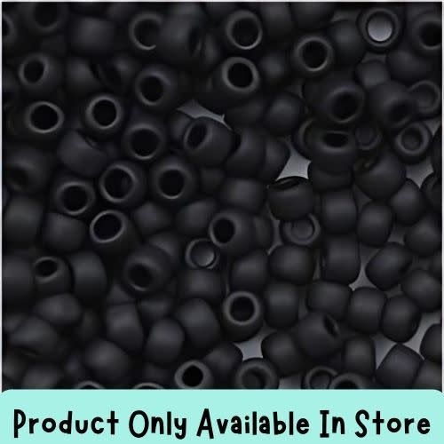 #11 Toho Seed Beads, Frosted Opaque Jet Black, 2x2mm, 19 Grams/0.67oz, in store only