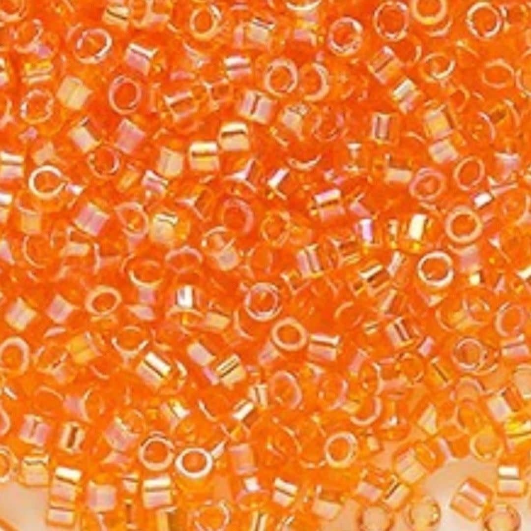 #11 Delica Seed Beads, Transparent Orange, DB703-TB, Approx 1440 Beads, 1 two inch tube, 7.2 grams