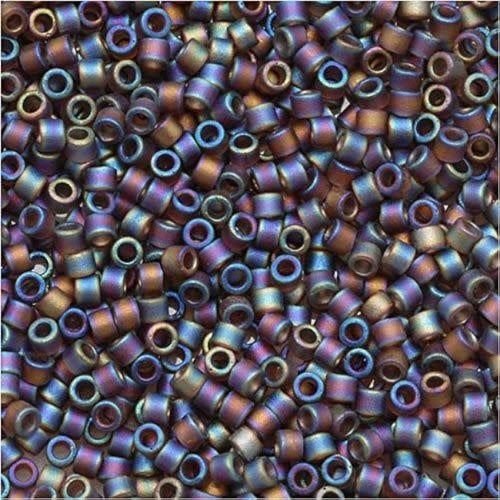 #11 Delica Seed Beads, Matte Transparent Brown Ab/Rainbow, DB865-TB, Approx 1440 Beads, 1 two inch tube, 7.2 grams