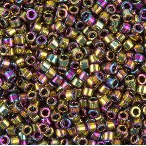 #11 Delica Seed Beads, Metallic Light Bronze Iris, DB023-TB, Approx 1440 Beads, 1 two inch tube, 7.2 grams