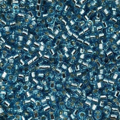 #11 Delica Seed Beads, Silver Lined Aqua, DB044-TB, Approx 1440 Beads, 1 two inch tube, 7.2 grams