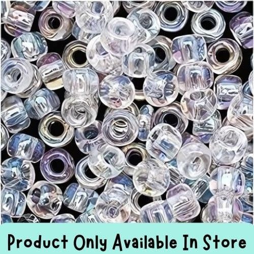 #6 Toho Seed Beads, Transparent Crystal Ab, 4x4mm, 19 Grams/0.67oz, in store only