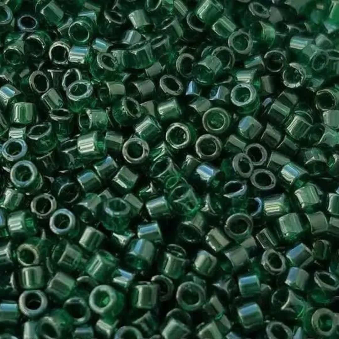 #11 Delica Seed Beads, Transparent Luster Emerald Green, DB1894-TB, Approx 1440 Beads, 1 two inch tube, 7.2 grams