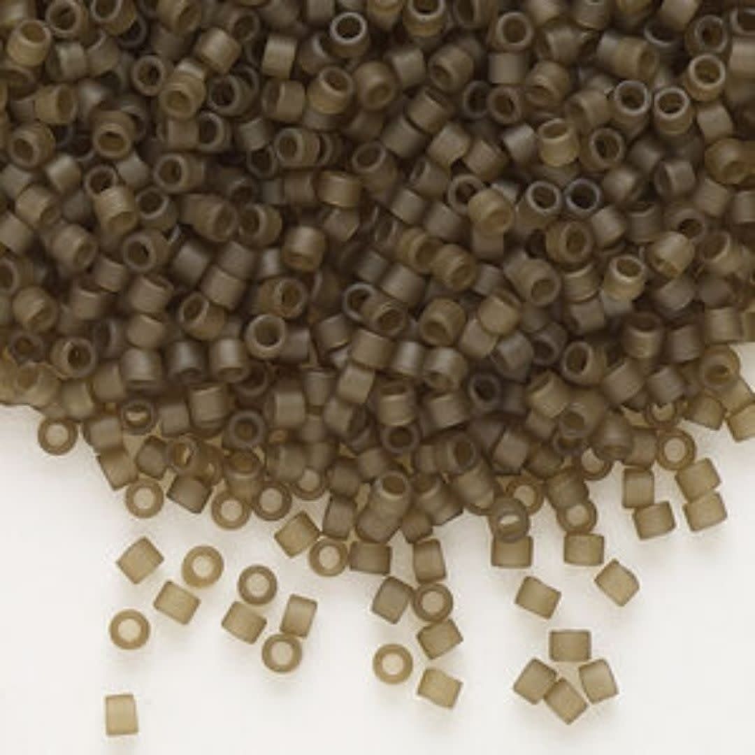 #11 Delica Seed Beads, Matte Transparent Smoky Topaz Brown, DB384-TB, Approx 1440 Beads, 1 two inch tube, 7.2 grams
