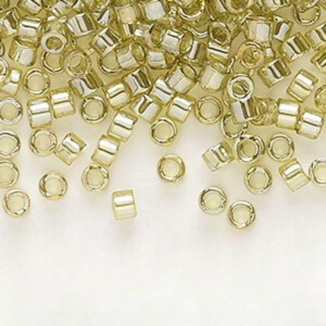 #11 Delica Seed Beads, Chartreuse Green Transparent Luster, DB124-TB, Approx 1440 Beads, 1 two inch tube, 7.2 grams