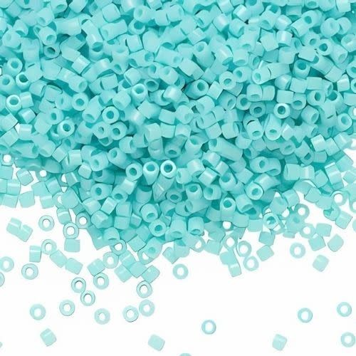 #11 Delica Seed Beads, Opaque Sea Opal Blue, DB1136-TB, Approx 1440 Beads, 1 two inch tube, 7.2 grams