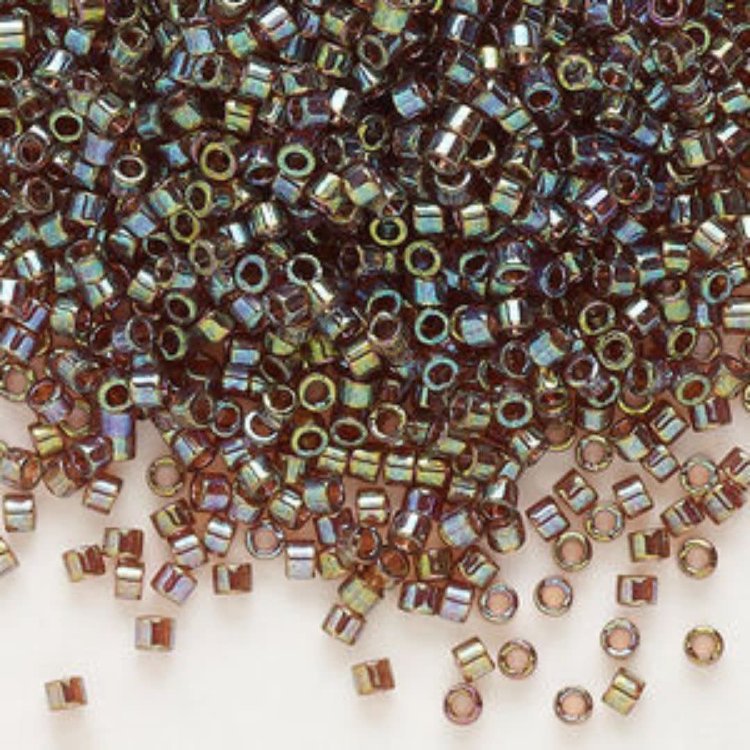 #11 Delica Seed Beads, Light Brown Ab Transparent Luster, DB122-TB, Approx 1440 Beads, 1 two inch tube, 7.2 grams