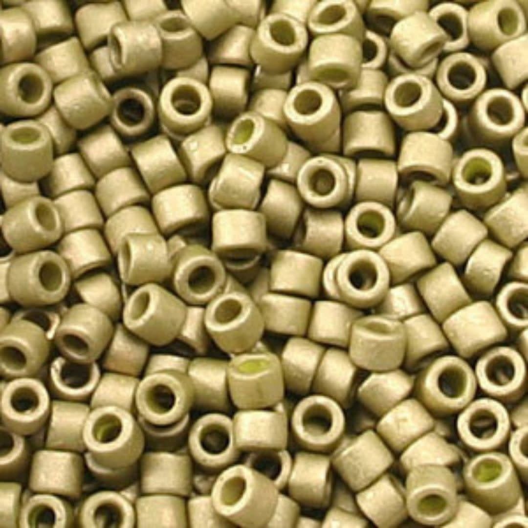 #11 Delica Seed Beads, Matte Opaque Luster Gold Olive, DB371-TB, Approx 1440 Beads, 1 two inch tube, 7.2 grams