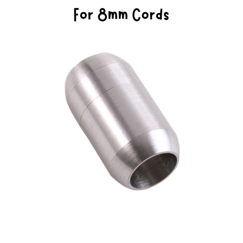 Matte Stainless Steel Magnetic Bullet Clasp, 1 Set, 21x12x8mm, 10gms, For 8mm Cords, 12gms/0.42oz