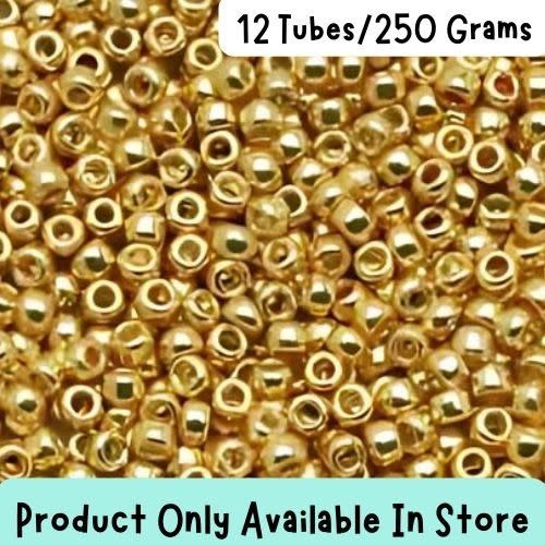 #11 Toho Seed Beads, Galvanized Starlight Gold, Permanent Finish, 2X2mm, 250 Grams/12 Tubes, in store only