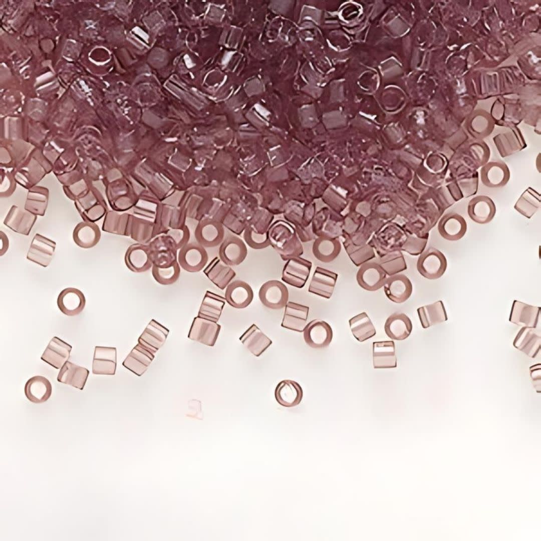 #11 Delica Seed Beads, Transparent Smoky Amethyst, DB711-TB, Approx 1440 Beads, 1 two inch tube, 7.2 grams