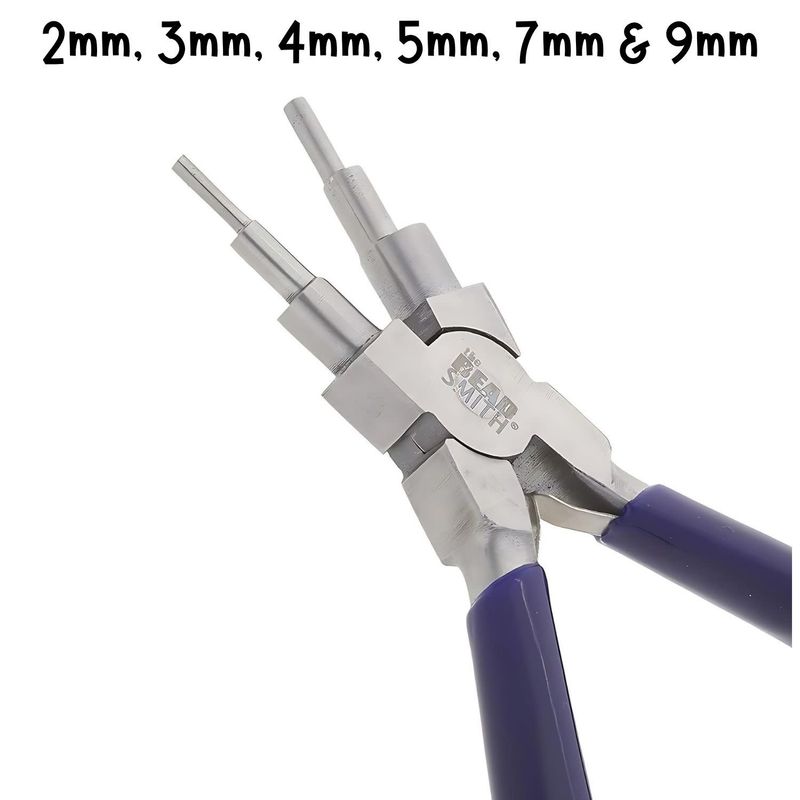 6 Size Wire Looping Pliers, 2mm, 3mm, 4mm, 5mm, 7mm &amp; 9mm, Pvc Handles, 6&quot; Long