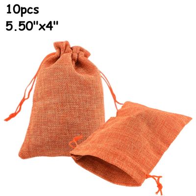 5.5''x4'' Drawstring Pouches/Bags, 10pcs, Coral, Polyester, 99gms/3.49oz