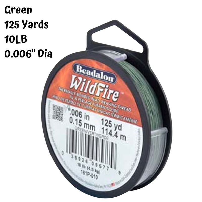 10Lb Wildfire, Green, 125 Yards, 0.006&#39;&#39;/0.15mm Diameter, 56gms/2oz